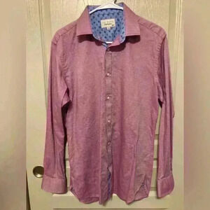 Ted Baker Mens Button Down Dress Shirt Pink/ Colorful‎ Size 16 34/35
